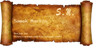 Samek Martin névjegykártya