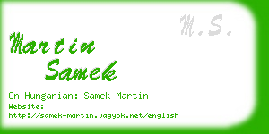martin samek business card
